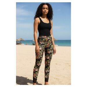 Guess Black Floral Leggings